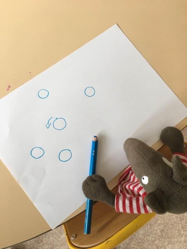 Travail autour du rond: comme Loup, fait de jolis ronds!